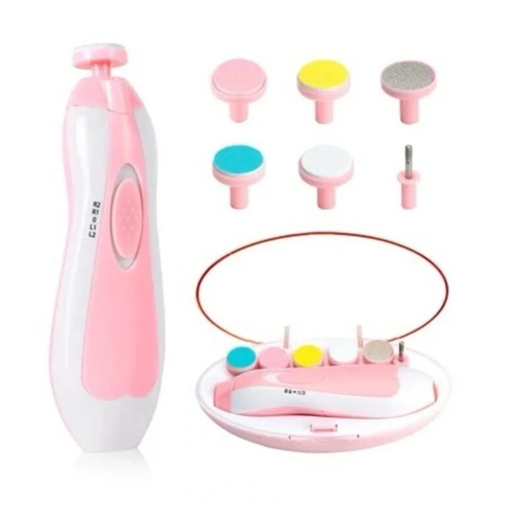 NWT Infant Electric Nail Care & Trimmer Set, Pink & White, batteries not inclu